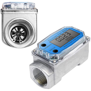 1" 2" Aluminum Stain Digital Turbine Flow Meter LCD Digital Display Fuel Diesel Gas Oil Flow Meter