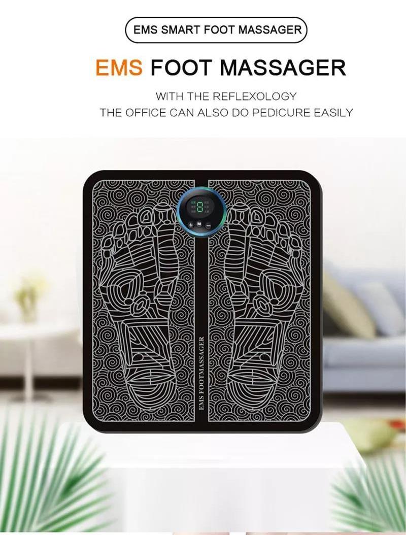 Trending Products 2022 Hot Products Foldable TENS EMS Shiatsu Foot Massage Mat Pad Machine EMS Vibrating Electric Foot Massager