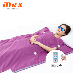 MRX high quality 80 cm weight loss zero emf waterproof sauna blanket far infared red light therapy home sauna blanket