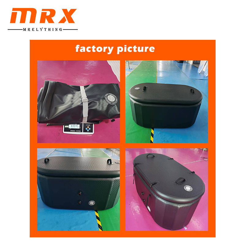 MRX factory wholesale support custom black white silver ice pod portable ice bath tub recovery inflatable plunge pool ice baths