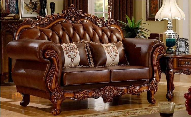 Modern  luxury European Sofa Set Furniture 1-3 Seat Sofa  Royal style Genuine Leather Sofas For Home Hotel