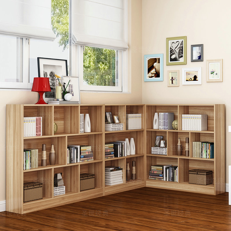 Simple household cabinet - Tiered floor shelving - Bedroom storage shelf-  Simple modern cell  wooden bookshelf