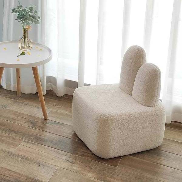 Wholesale Accent Chair Furniture Rabbit Shape Beige Upholstered Modern Accent Chair