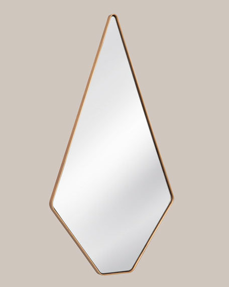 New Arrival Nordic Design Tear Drop Shape Metal Frame Wall Mirror In Gold For Wholesales