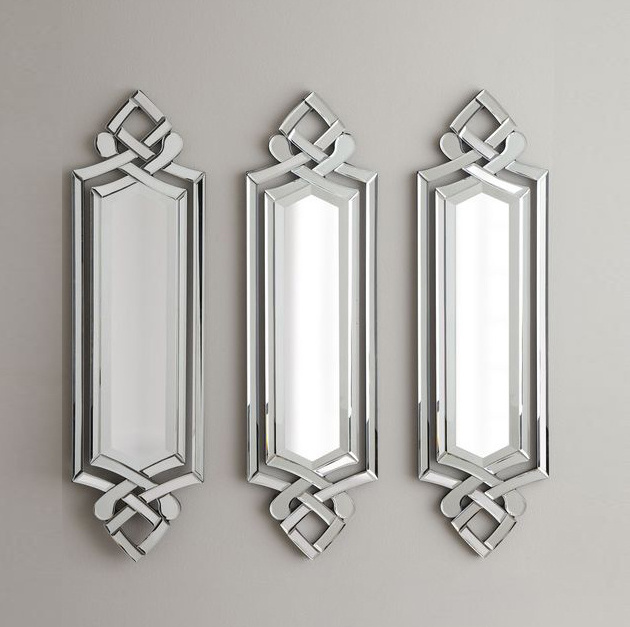 Project Order Hotel Used High quality Designer Set of 3 Dining Room Beveled Wall Mirror for Decorative