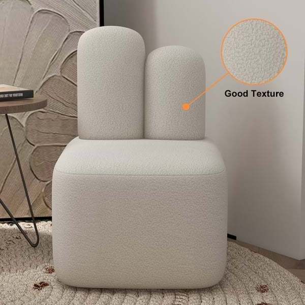 Wholesale Accent Chair Furniture Rabbit Shape Beige Upholstered Modern Accent Chair