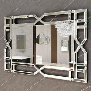 Large Beveled Glass Rectangle Mirror Elegant Wall Decor for Bedroom Living Room Entryway Dining Room