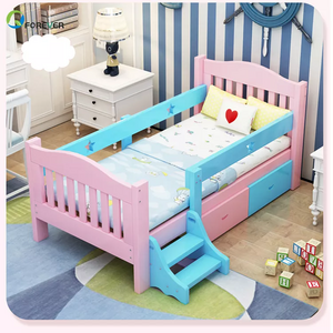 Princess Lit Enfant Wholesale Wooden Bed Frame Single Children Safety Widening Stitching Big Bed Guardrail Baby Bed