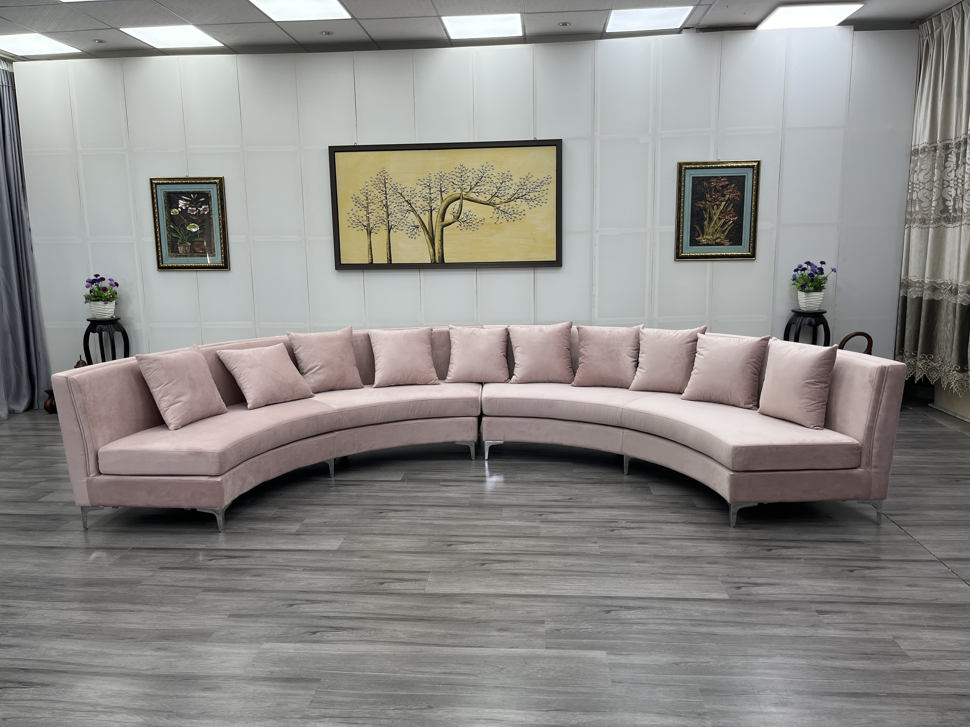 Circle hot sale french country style half round sofa, event party for rental wedding banquette sofa