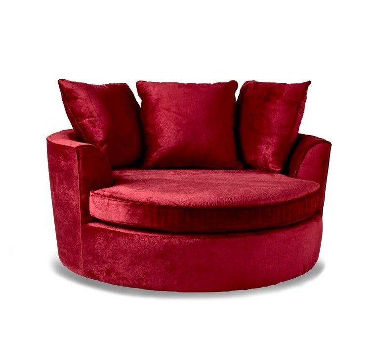 Modern Furniture Wide Barrel Chairs Velvet Upholstery Reclining Comfy Living Room Chairs For Home Hotel