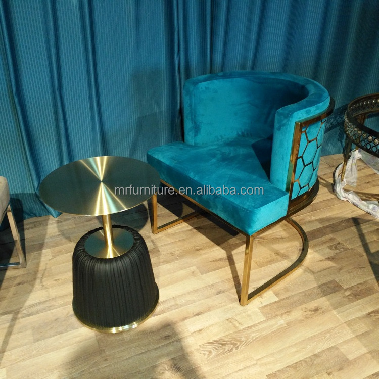 Best Selling Dining Room Furniture Blue Velvet Chair Restaurant Used Dining Chair Stainless Steel Honeycomb Dining Chair