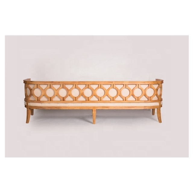 UAE hot sale antique french country style sofa furniture, event party rental upholstery provincial wooden sofa