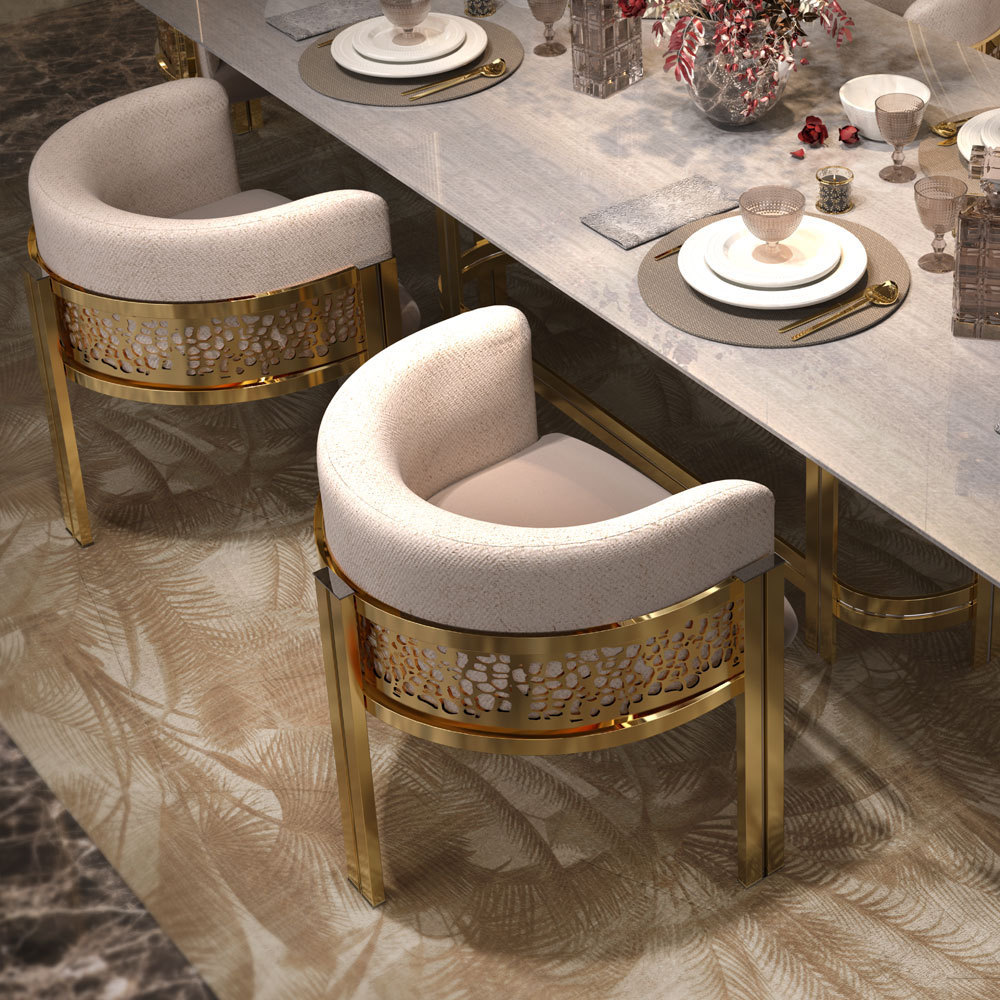 Modern Luxury Accent Chair Furniture in Gold Stainless Steel Velvet Lounge Chair Dining Room Hotel Cafe Home Club Reception