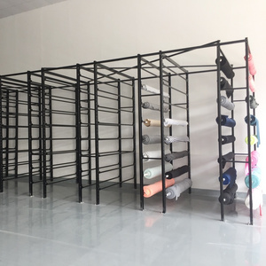 metal wall carpet rug warehouse showroom rolling storage system display rack stands