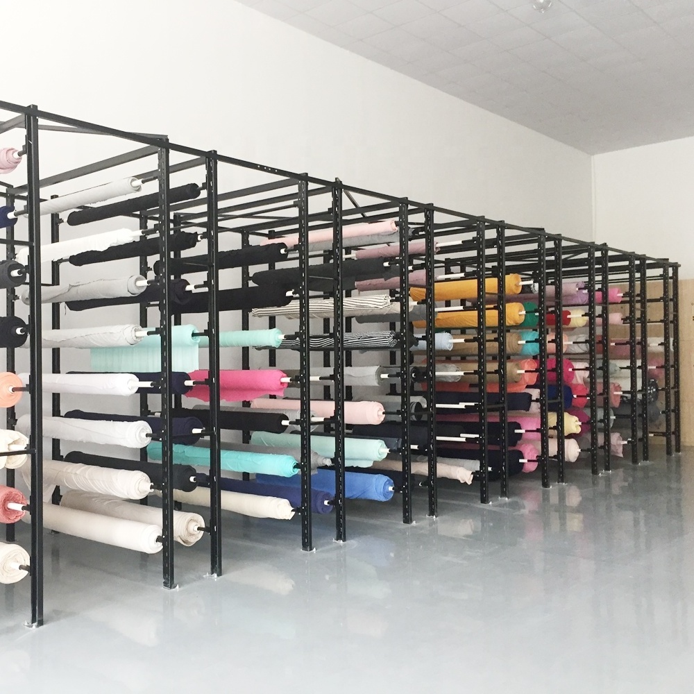 metal wall carpet rug warehouse showroom rolling storage system display rack stands