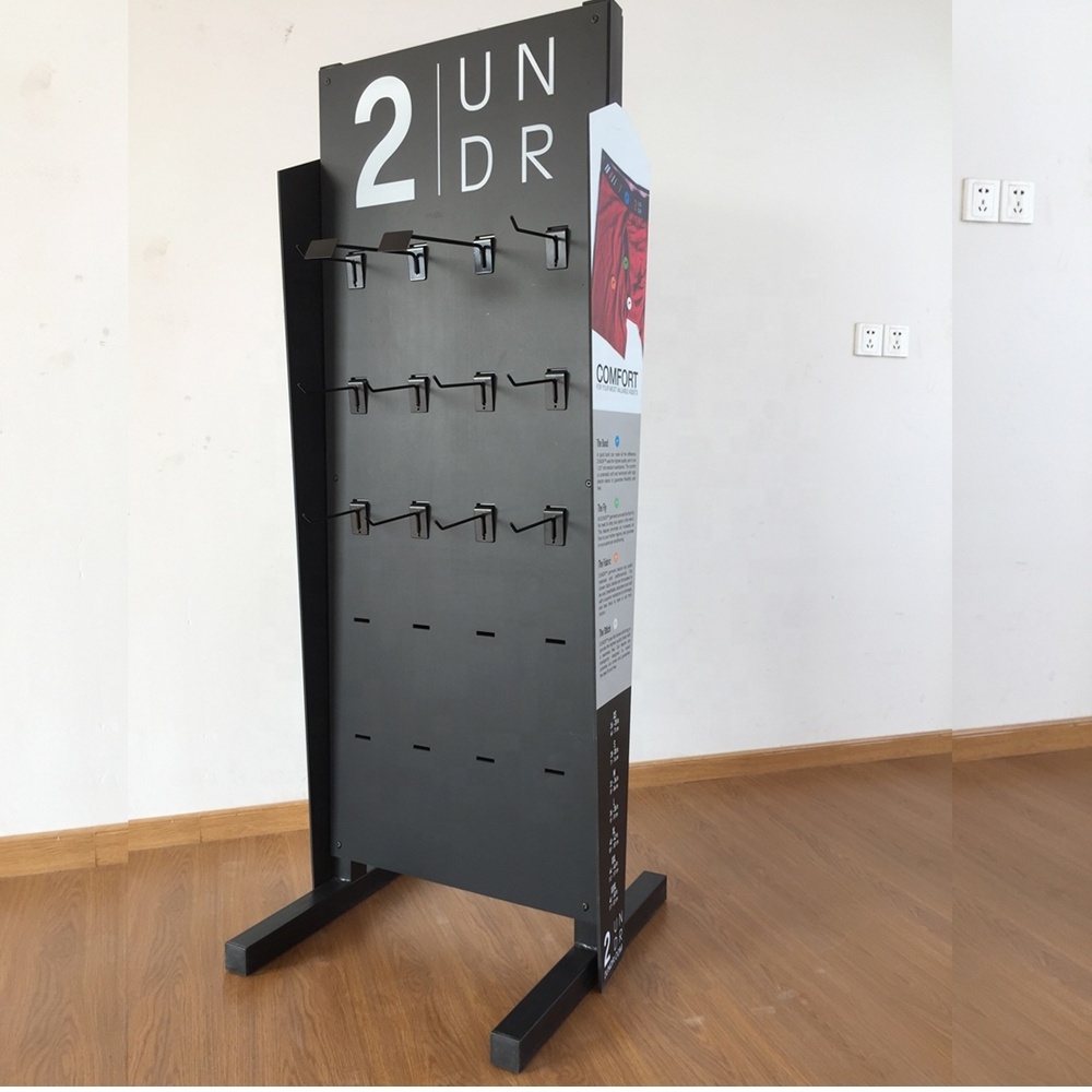 customized free standing flooring  socks underwears accessories hanging display racks stands shelves