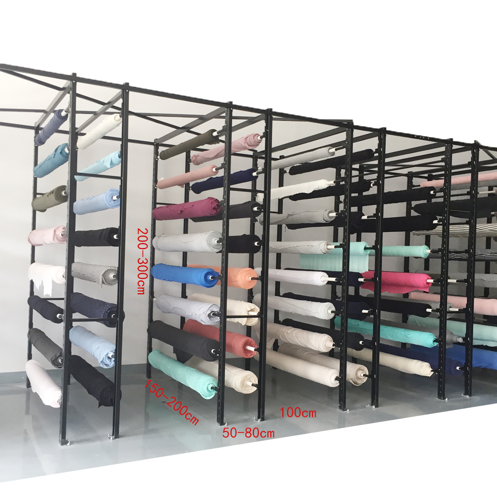 metal wall carpet rug warehouse showroom rolling storage system display rack stands