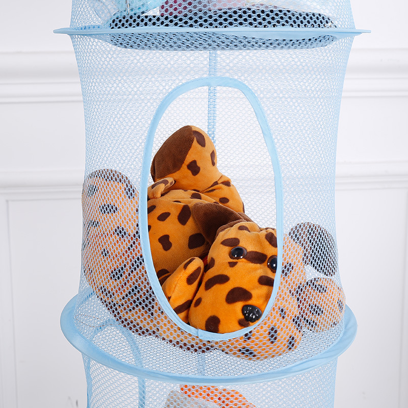 Stuffed Animals Net or Hammock 2Pcs Hanging Stuffed Animals Storage 3 Compartments Toy Net Hammock for Stuffed Animals Organizer