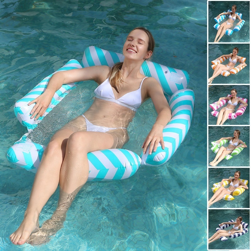 Wholesale Summer Party Inflatable 4-Tube Swimming Pool Float Hammock Inflatable Float Pool Inflatable Water Hammock