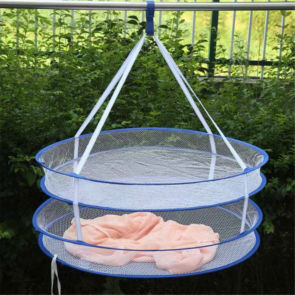 High quality Foldable Sweater Drying Basket Racks 3 Tier Drying Rack Mesh Clothes Hanging Dryer