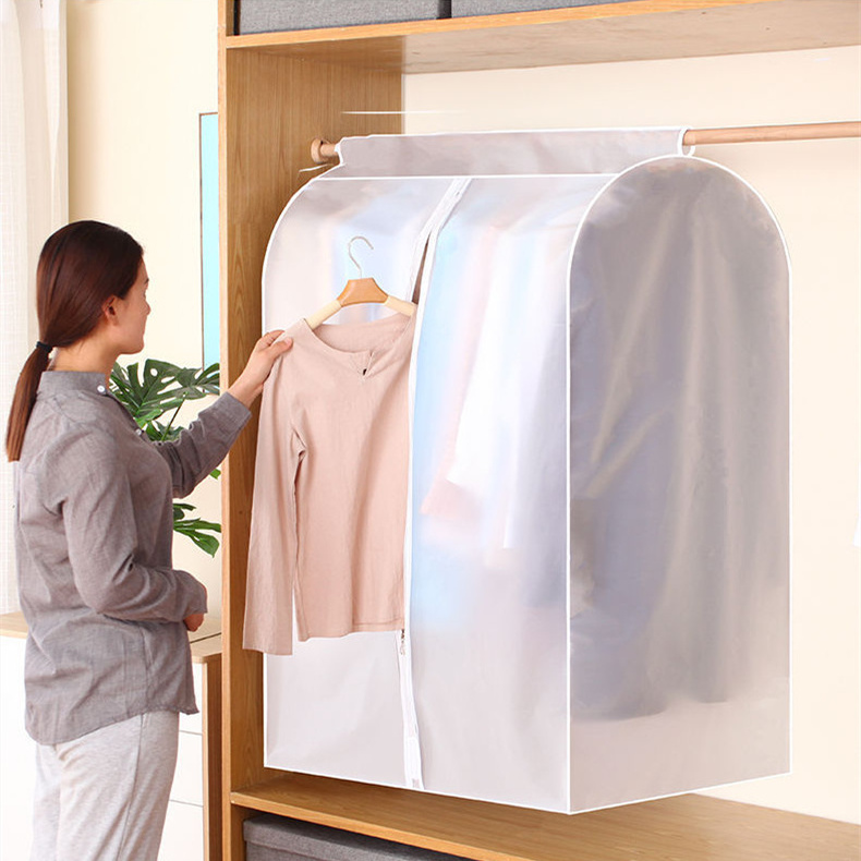 3D Zipper Dust Clothes Cover Clothes Storage Wardrobe Suit Bags Closet Hangers Case Clothing Cover Dust Bag Hanging Organizer