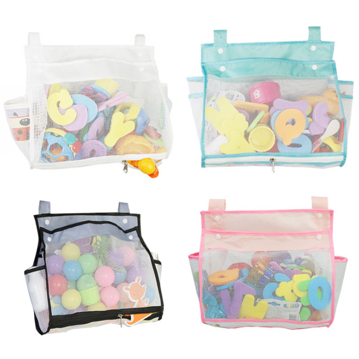 Baby Bath Toy Storage Bag with Suckers Mesh Net Bag Baby Toys Organizer Holder Children Water Toys Accessaries