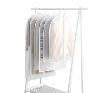 Reusable Transparent Storage Bag with Hanger Foldable Fabric Material Dustproof Seal Bottom for Closet and Wardrobe