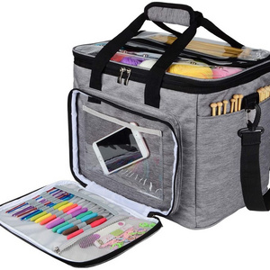 Huge Knitting Bags and Totes Organizer Yarn Storage Organizer for Unfinished Project, Knitting Needles, Crochet Hooks