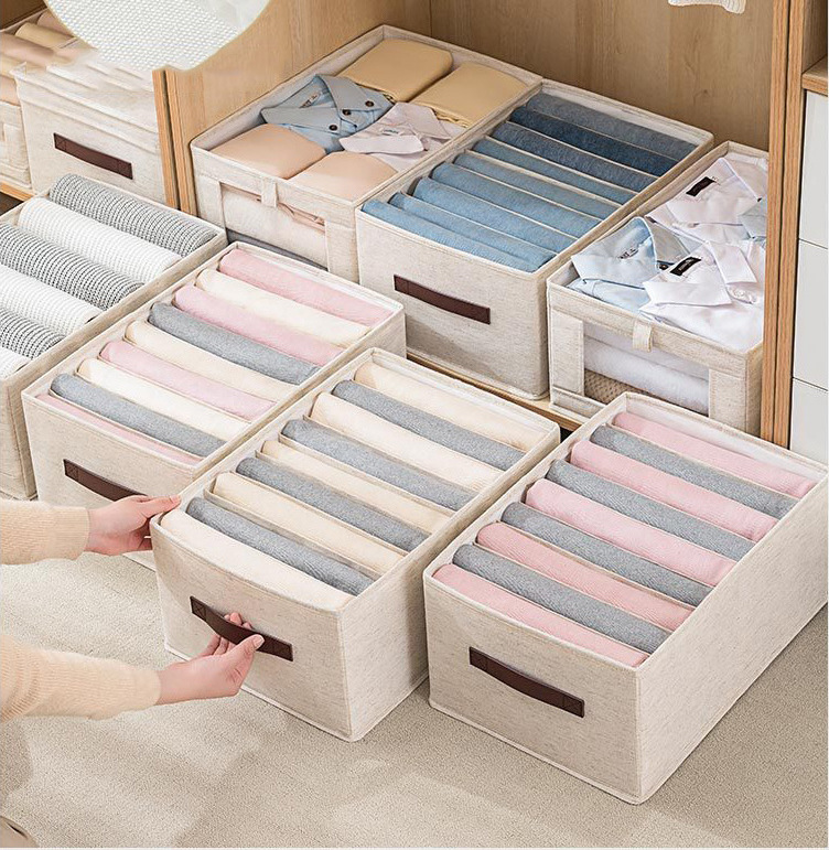 Customization Cotton Storage Bin Hot Selling Foldable Wardrobe Clothes Organizer Clothes Closet for Underwear Socks