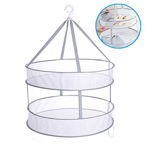 High quality Foldable Sweater Drying Basket Racks 3 Tier Drying Rack Mesh Clothes Hanging Dryer