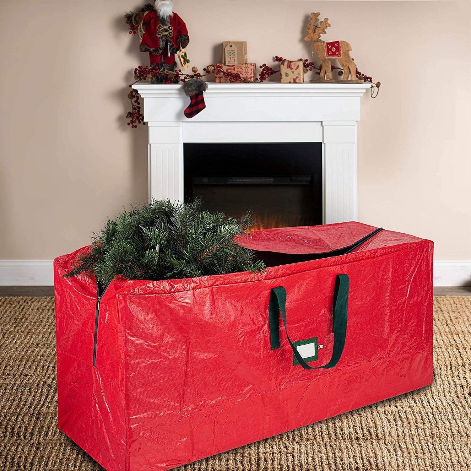 Christmas Tree Storage Bag Durable 600D Oxford Material Heavy Duty Xmas Storage Container Large Christmas Tree Storage Bag