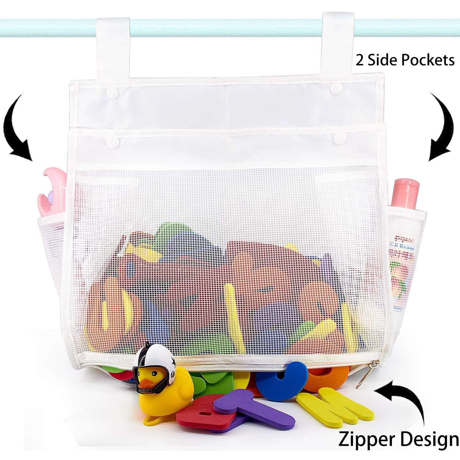 Baby Bath Toy Storage Bag with Suckers Mesh Net Bag Baby Toys Organizer Holder Children Water Toys Accessaries