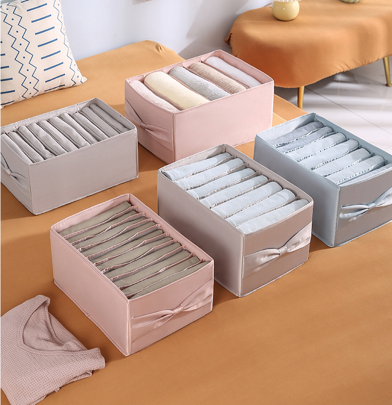 Washable 7 Grids Foldable Wardrobe Clothes Drawer Closet Organizer for Jeans Storage Box for Jeans Clothes