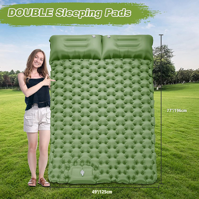 Thick widened Self inflating Sleeping Pad Sleeping Mat Foot Pump Camping Pad Outdoor inflatable Camping Mat