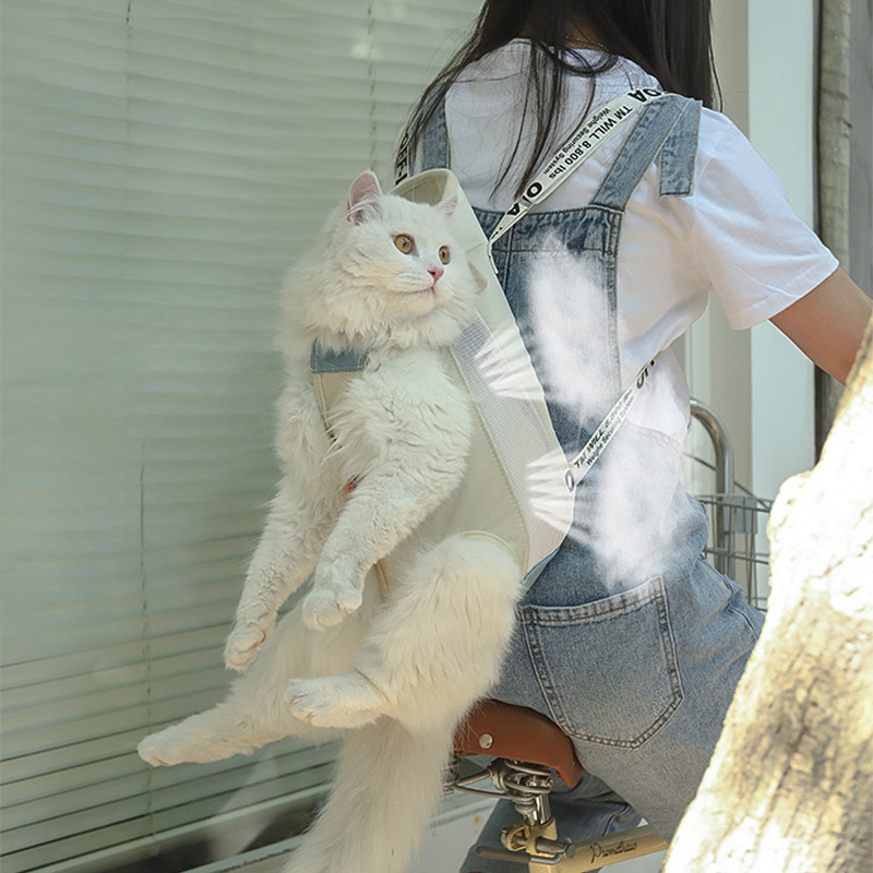 Elegant Cat Transport Backpack Zipper Closure Pet Travel Bag Stocked Pet Backpacks