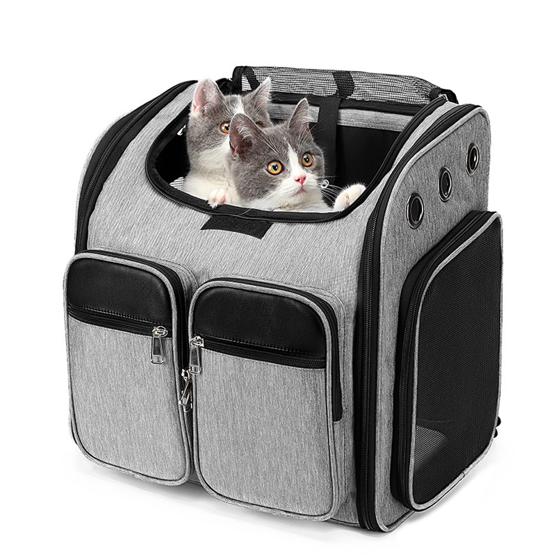 Elegant Cat Backpack Sustainable Pet Carrier Bag with Zipper Closure Soft Travel Pet Knapsack