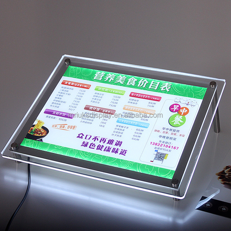 LED Slim Crystal Frame Light Box Advestising Poster Display Backlit Signage Photo Display for Store Signs