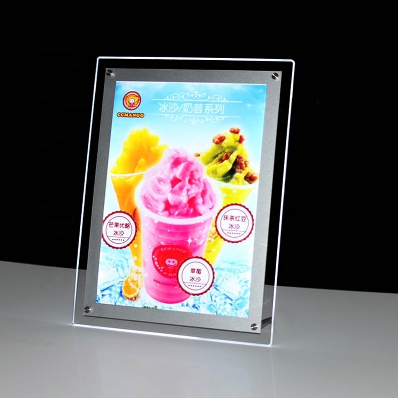 LED Slim Crystal Frame Light Box Advestising Poster Display Backlit Signage Photo Display for Store Signs