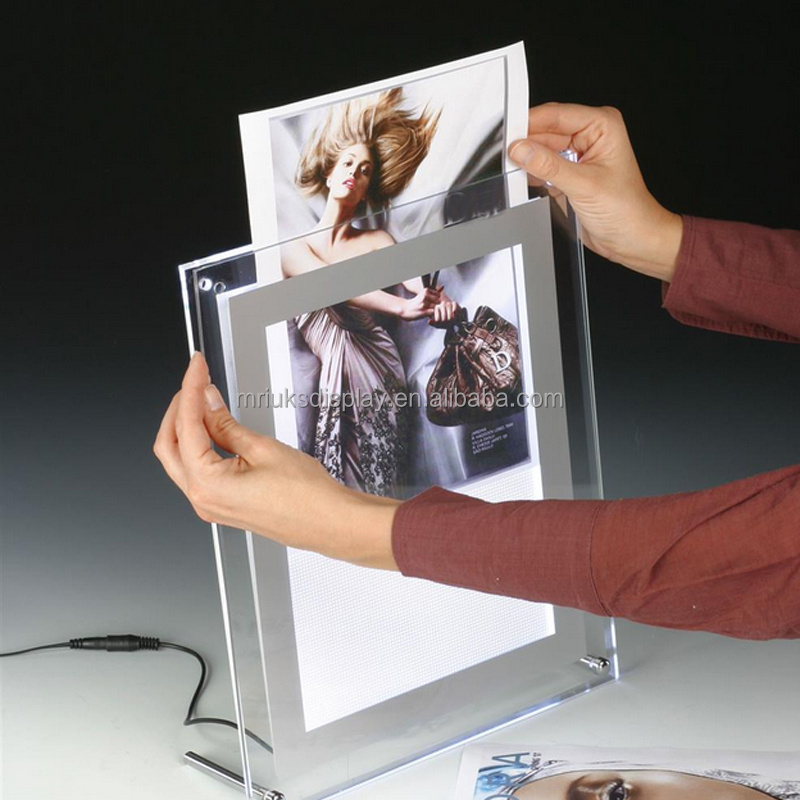 LED Slim Crystal Frame Light Box Advestising Poster Display Backlit ...