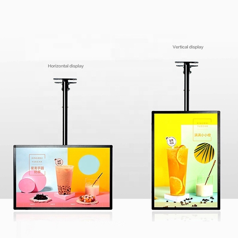 Ceiling Mount LED Horizontal ScreenLightbox Multi Frame TV Signage Display Digital Menu Board for Restaurant W60xH40cm