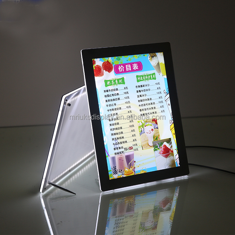 LED Slim Crystal Frame Light Box Advestising Poster Display Backlit ...