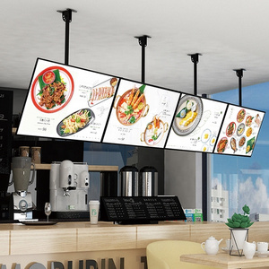 Ceiling Mount LED Horizontal ScreenLightbox Multi Frame TV Signage Display Digital Menu Board for Restaurant W60xH40cm