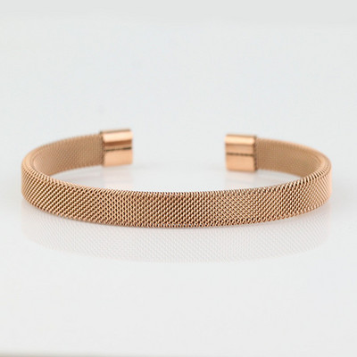 Classic Design Saudi Arabia Jewelry Mesh Bracelet 18k Gold Bangle