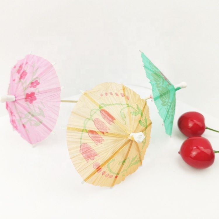 Hawaiian Tropical Paper Umbrellas Toothpicks For Luau Party Decorations