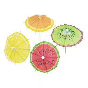 Disposable High Quality Party Decoration Custom Colorful Cocktail Umbrella Toothpicks for Drink and Party Bamboo Wooden Tray