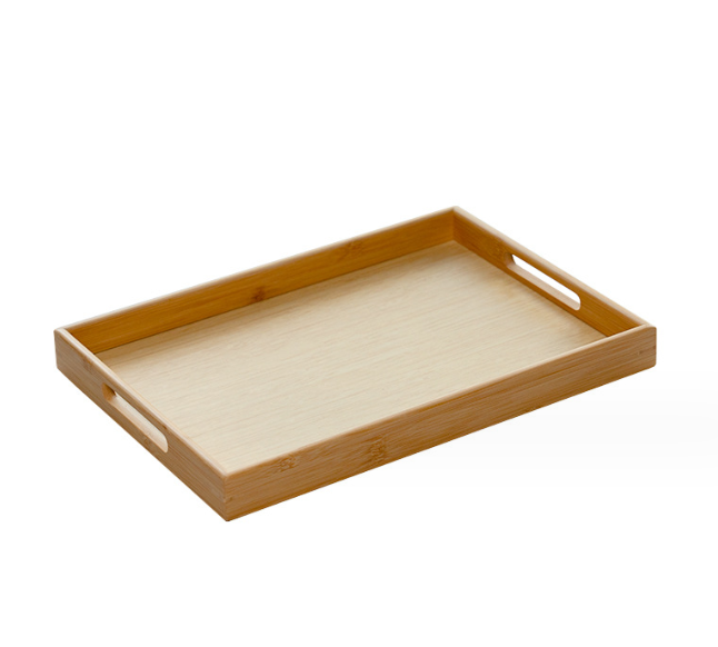 2024 Competitive Price Blank Hotel Custom Handle Bamboo Wooden Serving Tray