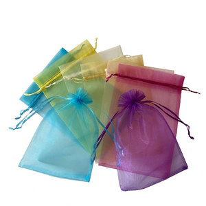 On Stock Multi colors 16x24cm Mesh Lingerie Pouches Drawstring Organza Gift Bags