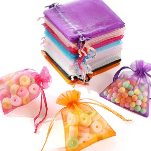 3x4 Inch Mixed Color Sheer Organza Jewelry Bags Wedding Party Gift Favor Bags with Drawstring for Candy