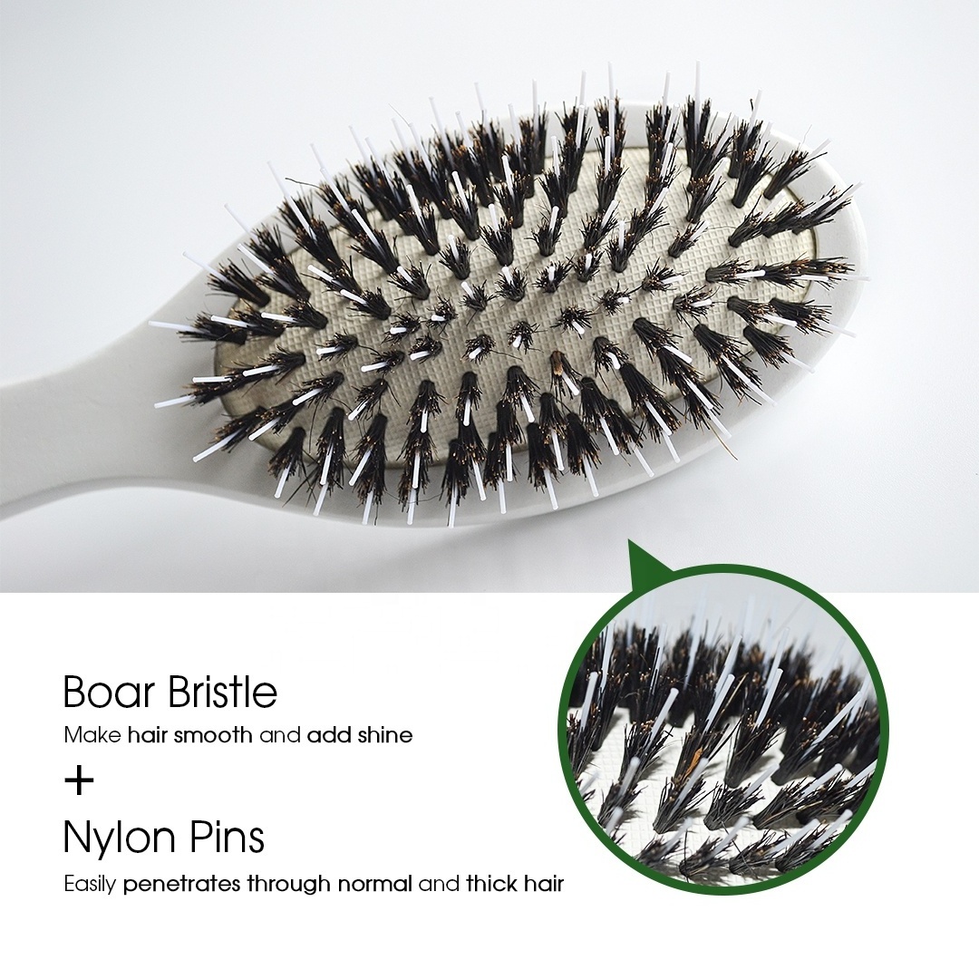 Hot-selling Professional Custom Logo Natural Wood Paddle Boar Bristle Hair Extension Wig Brush