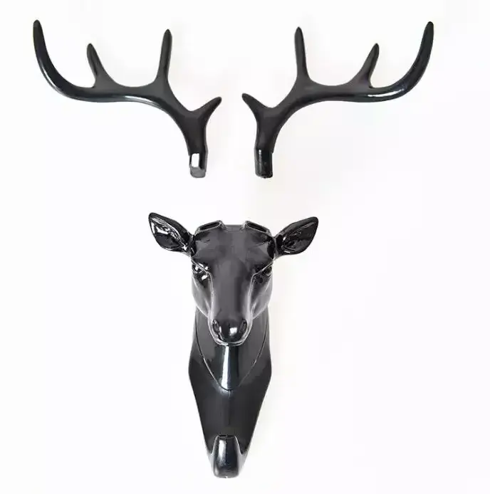 Deer Head Wall Hook Self Home Decoration Adhesive Clothing Door Hanger Bag Keys Sticky Holderbathroom Bathroom Hooks